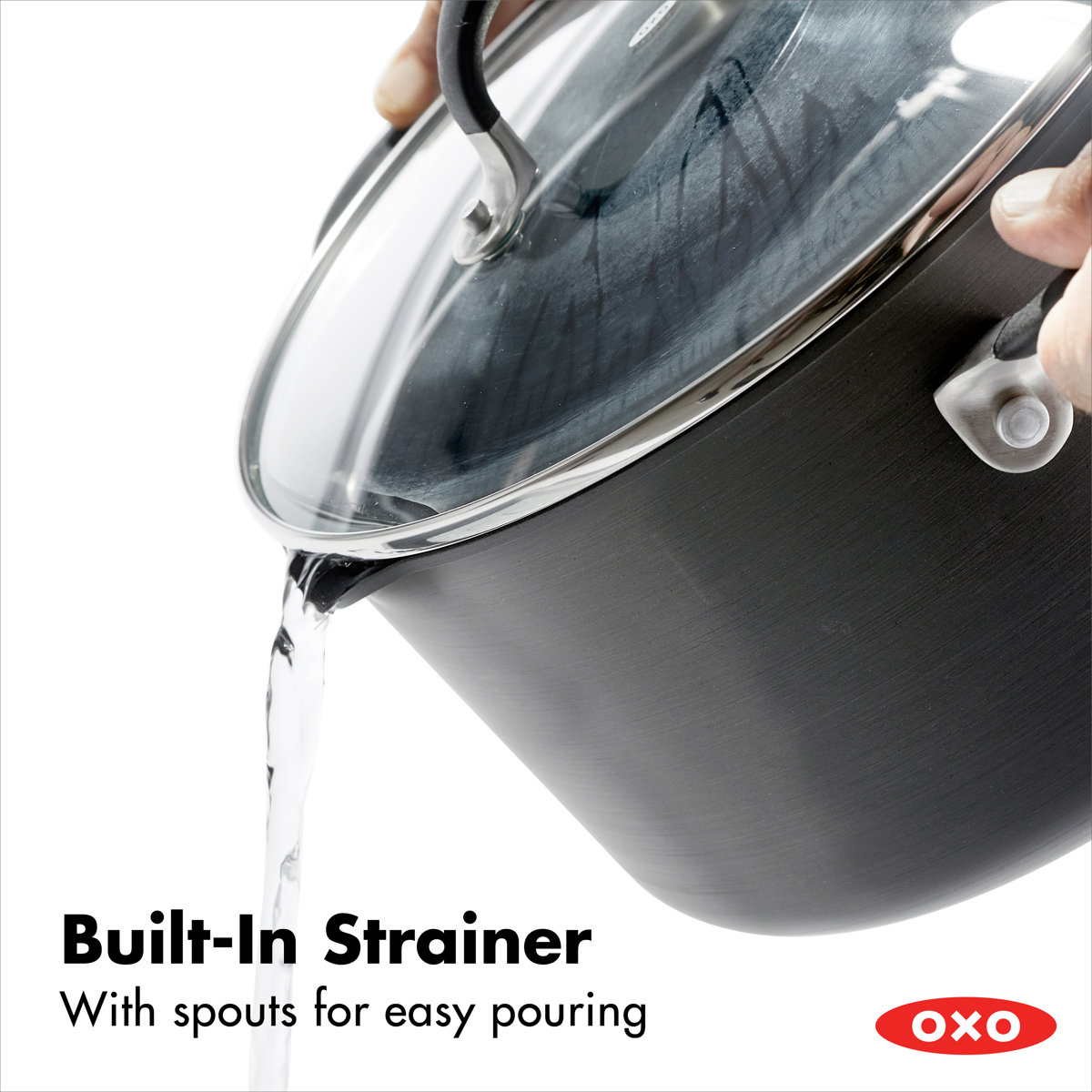 OXO 6 qt. Non-Stick Hard-Anodized Aluminum Stock Pot with Lid